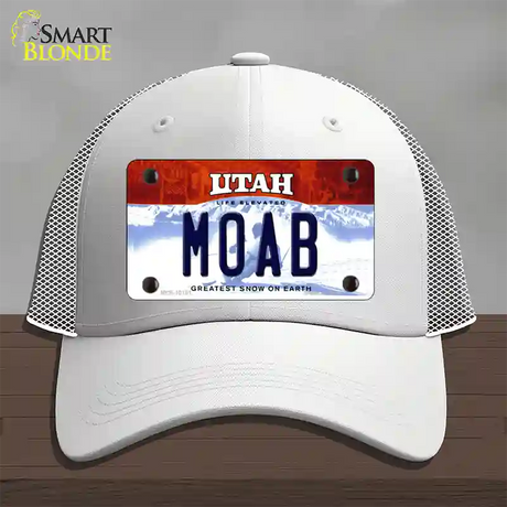 Moab Utah Novelty License Plate Hat Mesh / White