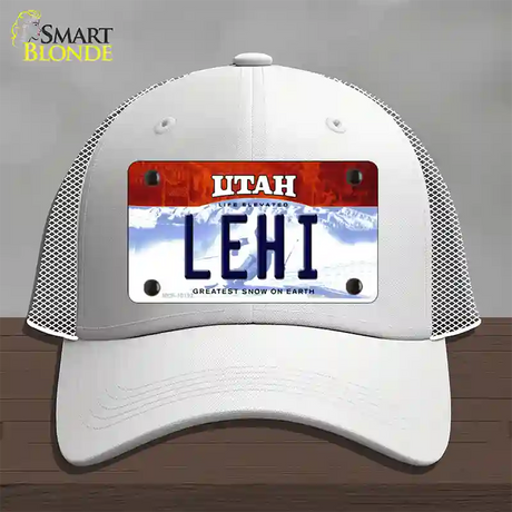 Lehi Utah Novelty License Plate Hat Mesh / White