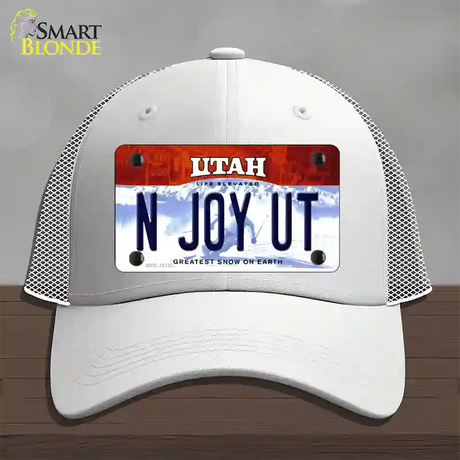 N Joy UT Utah Novelty License Plate Hat Mesh / White