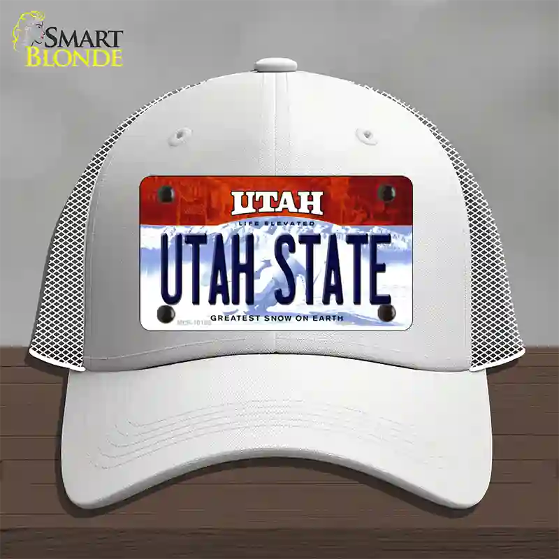 Utah State Utah Novelty License Plate Hat Mesh / White