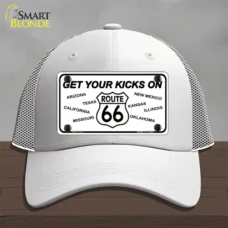 Get Your Kicks On 66 Novelty License Plate Hat Mesh / White