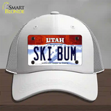 Ski Bum Utah Novelty License Plate Hat Mesh / White