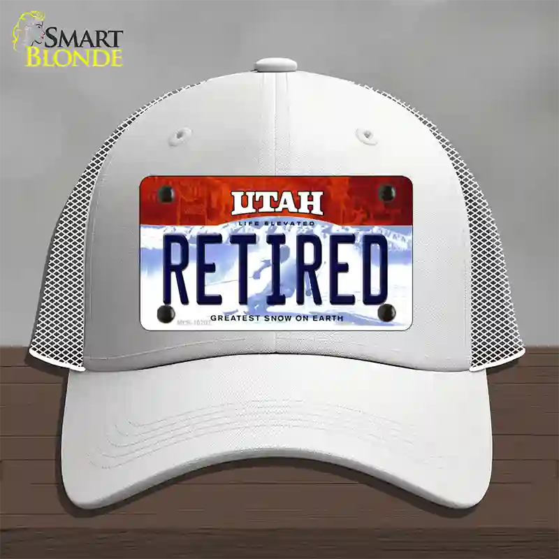 Retired Utah Novelty License Plate Hat Mesh / White