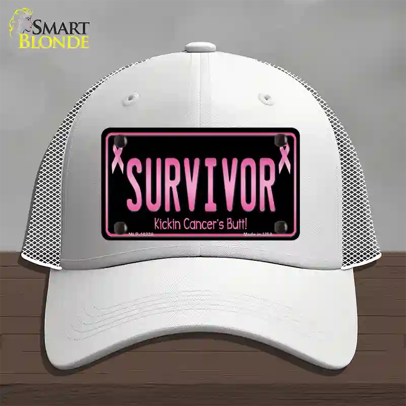 Survivor Novelty License Plate Hat Mesh / White