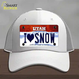 I Love Snow Utah Novelty License Plate Hat Mesh / White