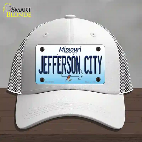 Jefferson City Missouri Novelty License Plate Hat Mesh / White