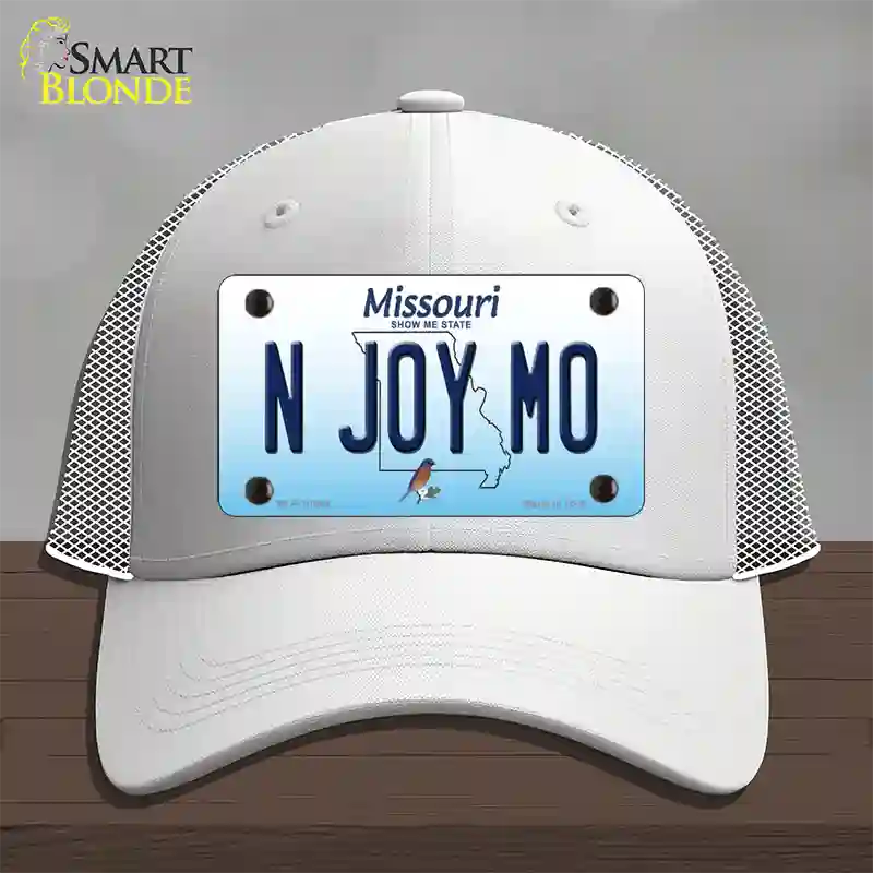 N Joy MO Missouri Novelty License Plate Hat Mesh / White