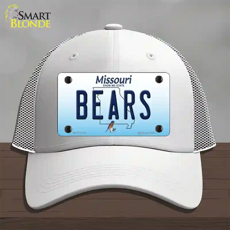 Bears Missouri Novelty License Plate Hat Mesh / White