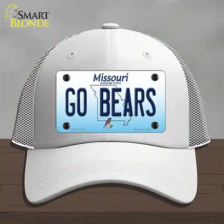 Go Bears Missouri Novelty License Plate Hat Mesh / White