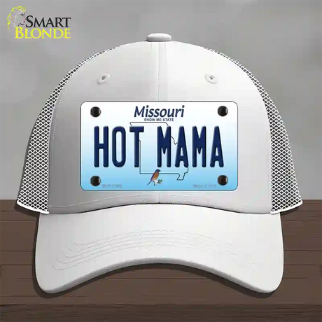 Hot Mama Missouri Novelty License Plate Hat Mesh / White