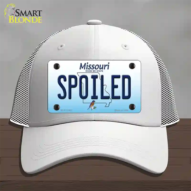 Spoiled Missouri Novelty License Plate Hat Mesh / White