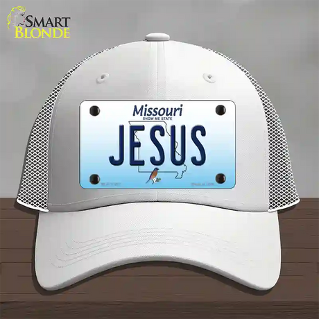 Jesus Missouri Novelty License Plate Hat Mesh / White