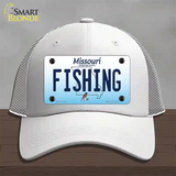 Fishing Missouri Novelty License Plate Hat Mesh / White