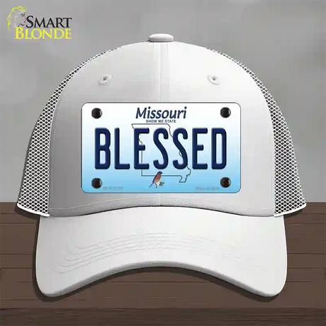 Blessed Missouri Novelty License Plate Hat Mesh / White