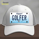 Golfer Missouri Novelty License Plate Hat Mesh / White