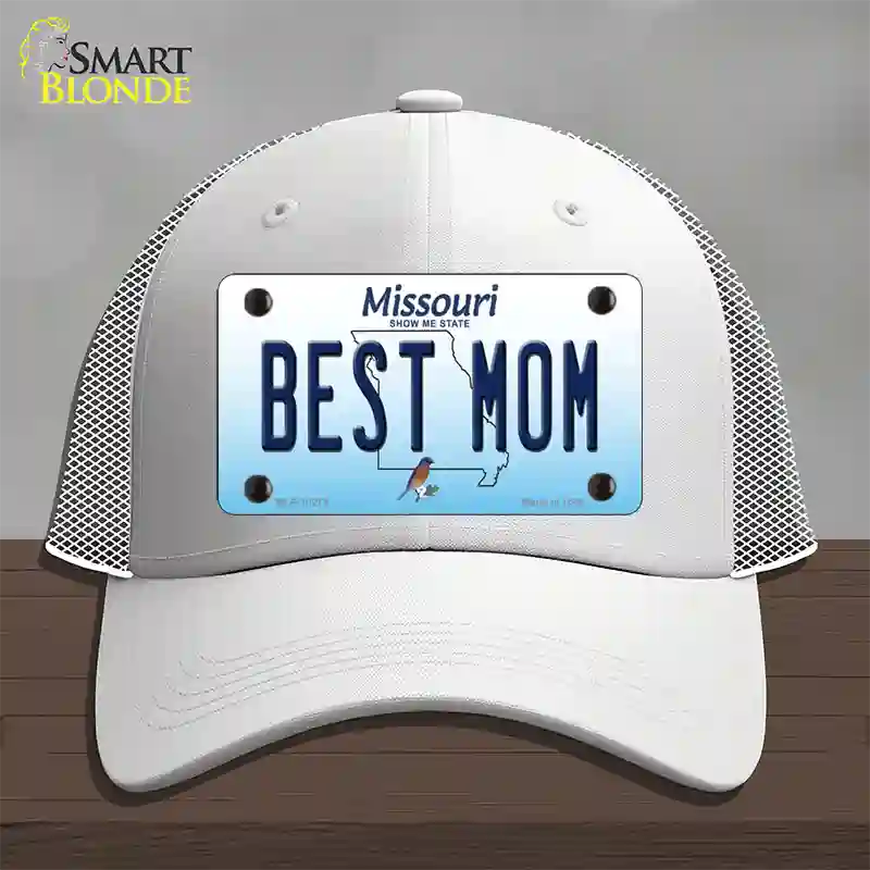 Best Mom Missouri Novelty License Plate Hat Mesh / White