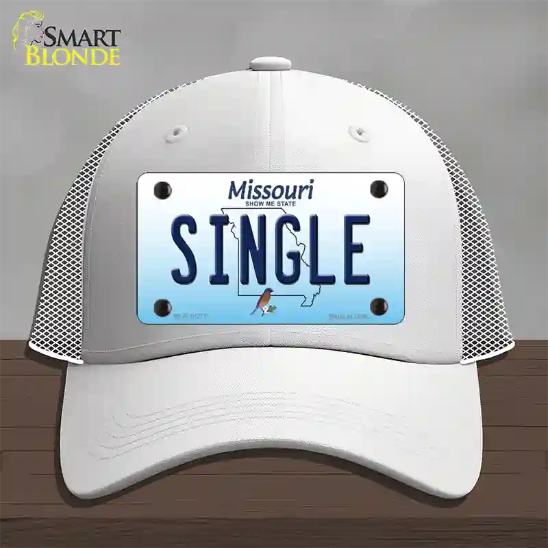 Single Missouri Novelty License Plate Hat Mesh / White