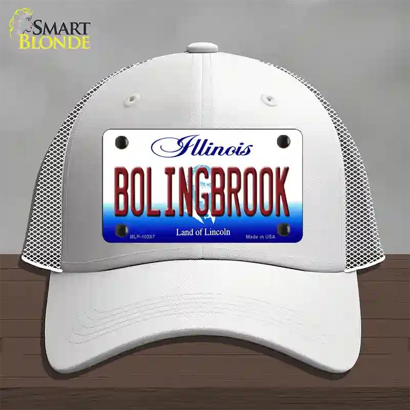 Bolingbrook Illinois Novelty License Plate Hat Mesh / White