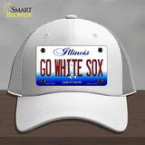 Go White Sox Illinois Novelty License Plate Hat Mesh / White