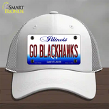 Go Blackhawks Illinois Novelty License Plate Hat Mesh / White