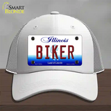 Biker Illinois Novelty License Plate Hat Mesh / White