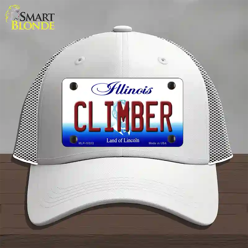 Climber Illinois Novelty License Plate Hat Mesh / White