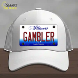 Gambler Illinois Novelty License Plate Hat Mesh / White