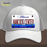 Hancock Center Illinois Novelty License Plate Hat Mesh / White