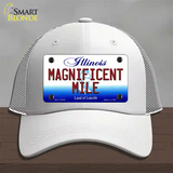 Magnificent Mile Illinois Novelty License Plate Hat Mesh / White