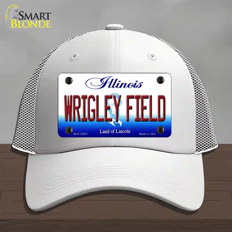 Wrigley Field Illinois Novelty License Plate Hat Mesh / White