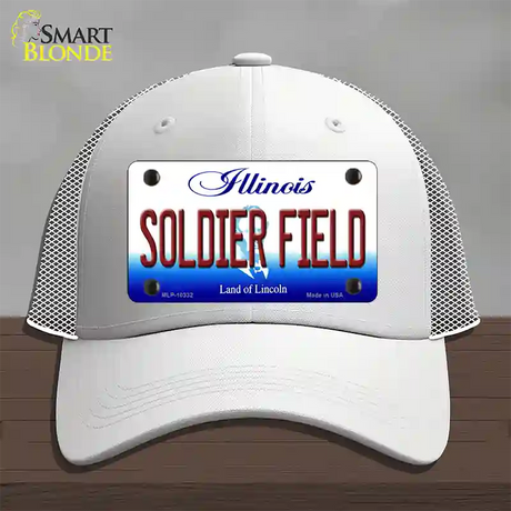 Soldier Field Illinois Novelty License Plate Hat Mesh / White