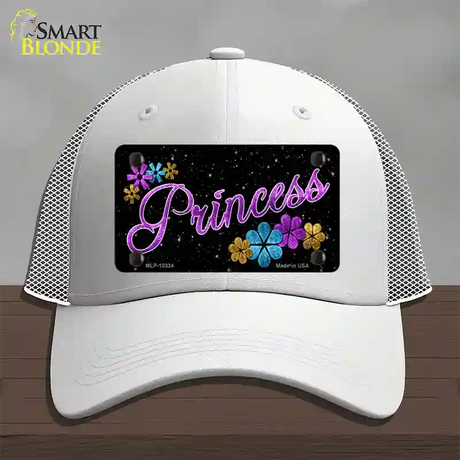 Princess Glitter Novelty License Plate Hat Mesh / White