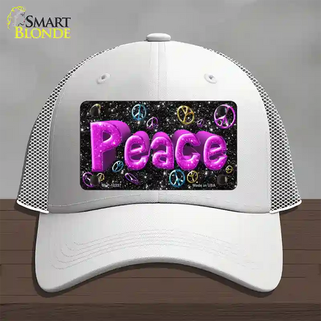 Peace Novelty License Plate Hat Mesh / White