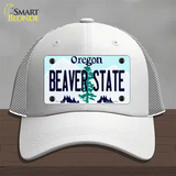 Beaver State Oregon Novelty License Plate Hat Mesh / White