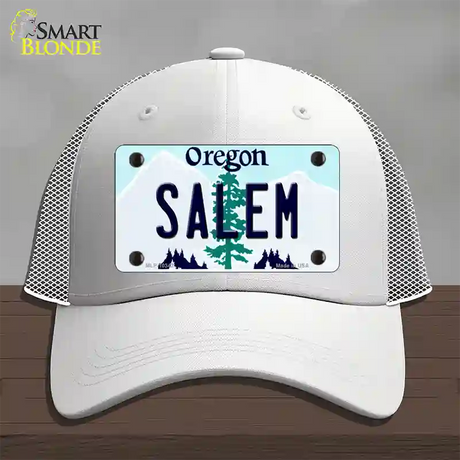 Salem Oregon Novelty License Plate Hat Mesh / White