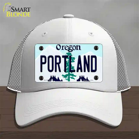 Portland Oregon Novelty License Plate Hat Mesh / White