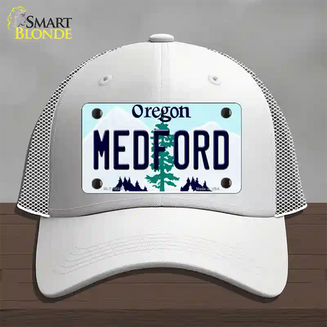 Medford Oregon Novelty License Plate Hat Mesh / White