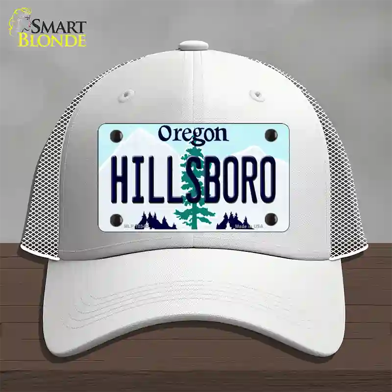 Hillsboro Oregon Novelty License Plate Hat Mesh / White