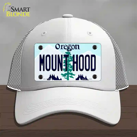 Mount Hood Oregon Novelty License Plate Hat Mesh / White