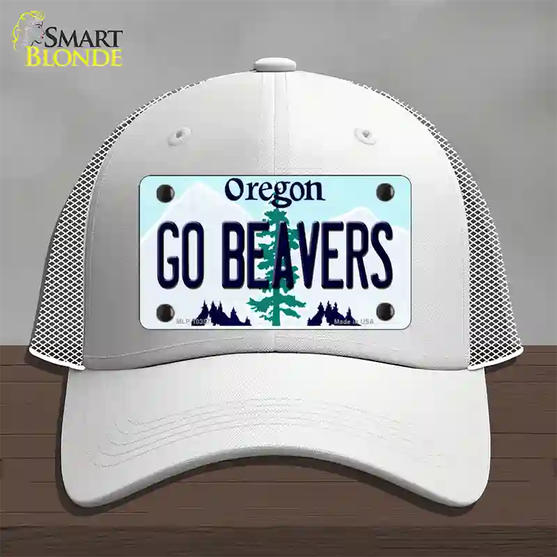 Go Beavers Oregon Novelty License Plate Hat Mesh / White