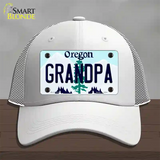 Grandpa Oregon Novelty License Plate Hat Mesh / White