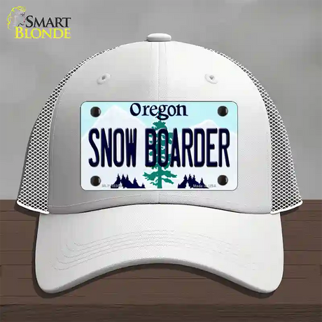 Snow Boarder Oregon Novelty License Plate Hat Mesh / White