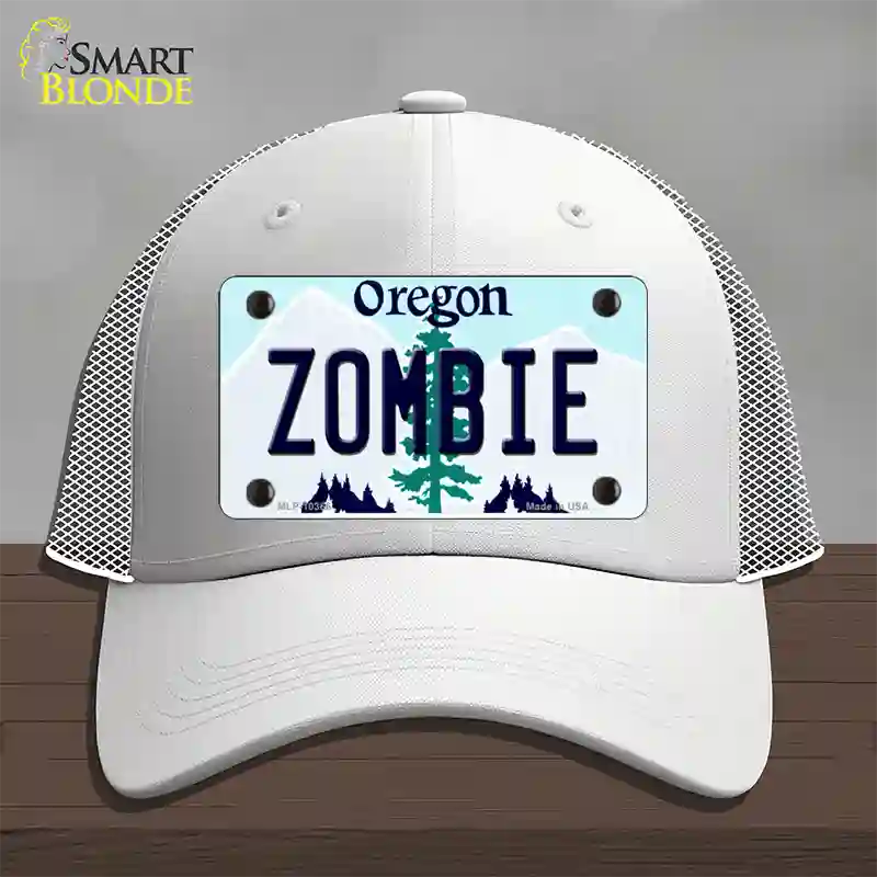 Zombie Oregon Novelty License Plate Hat Mesh / White