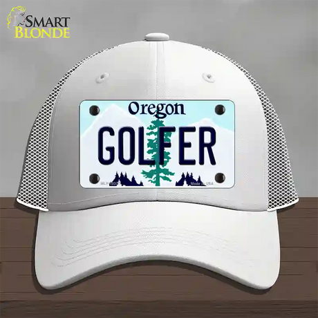 Golfer Oregon Novelty License Plate Hat Mesh / White