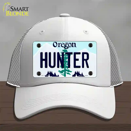 Hunter Oregon Novelty License Plate Hat Mesh / White