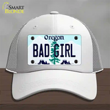 Bad Girl Oregon Novelty License Plate Hat Mesh / White