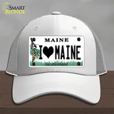 I Love Maine Novelty License Plate Hat Mesh / White