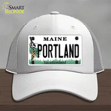 Portland Maine Novelty License Plate Hat Mesh / White