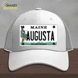 Augusta Maine Novelty License Plate Hat Mesh / White