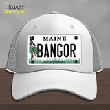 Bangor Maine Novelty License Plate Hat Mesh / White